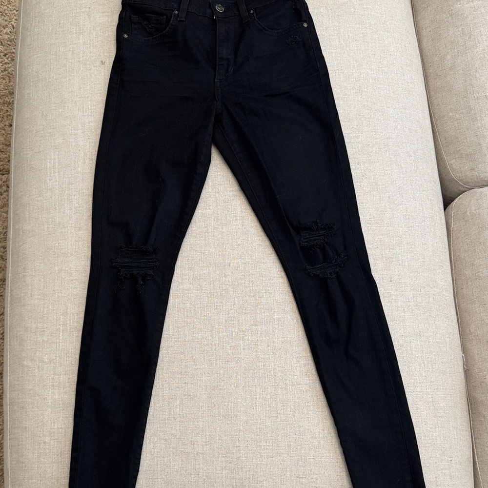 Joe's Jeans Black Skinny Distressed Denim